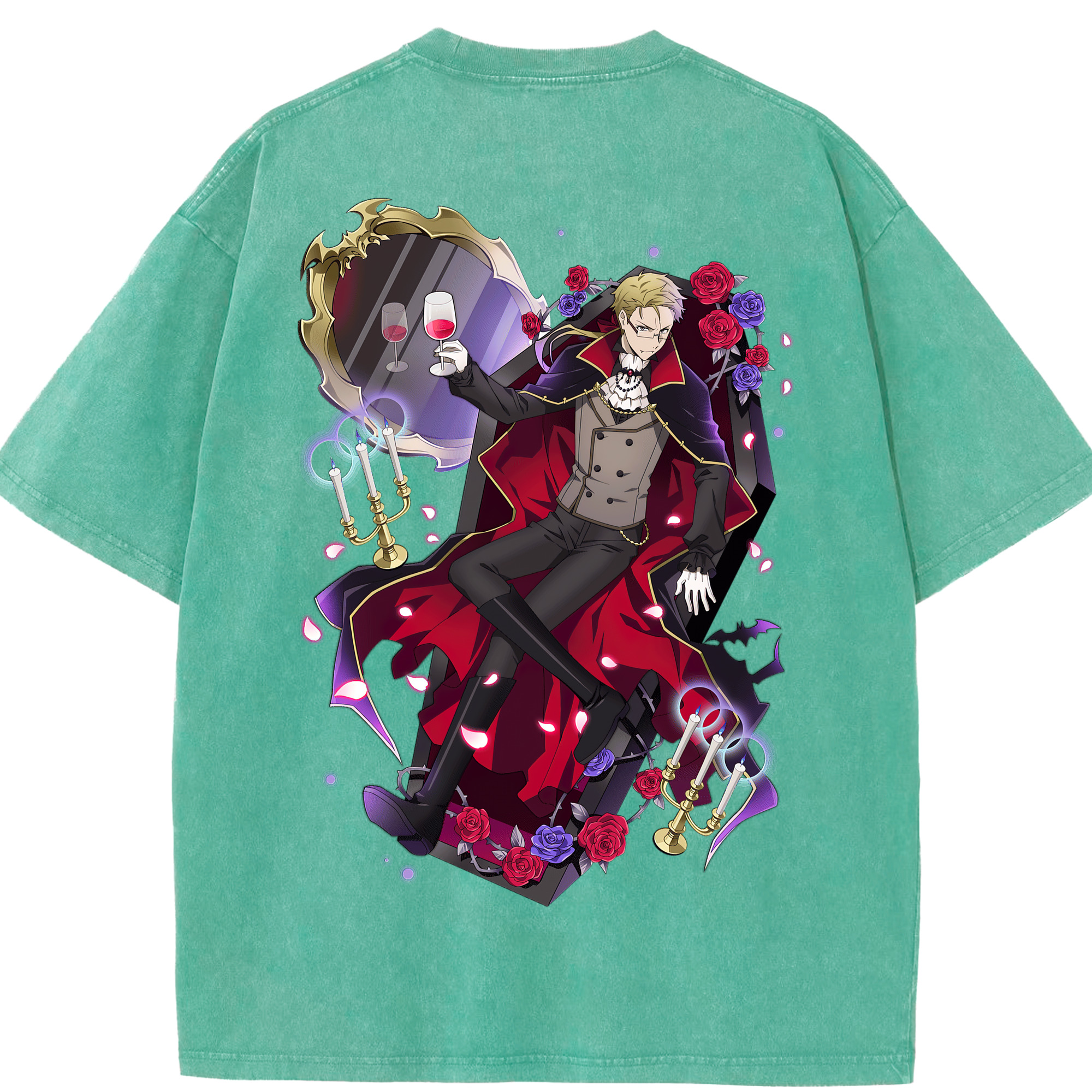 （画像用） 文豪ストレイドッグス Bungo Stray Dogs 綿100% ヴィンテージ風 半袖Tシャツ（背面プリント）